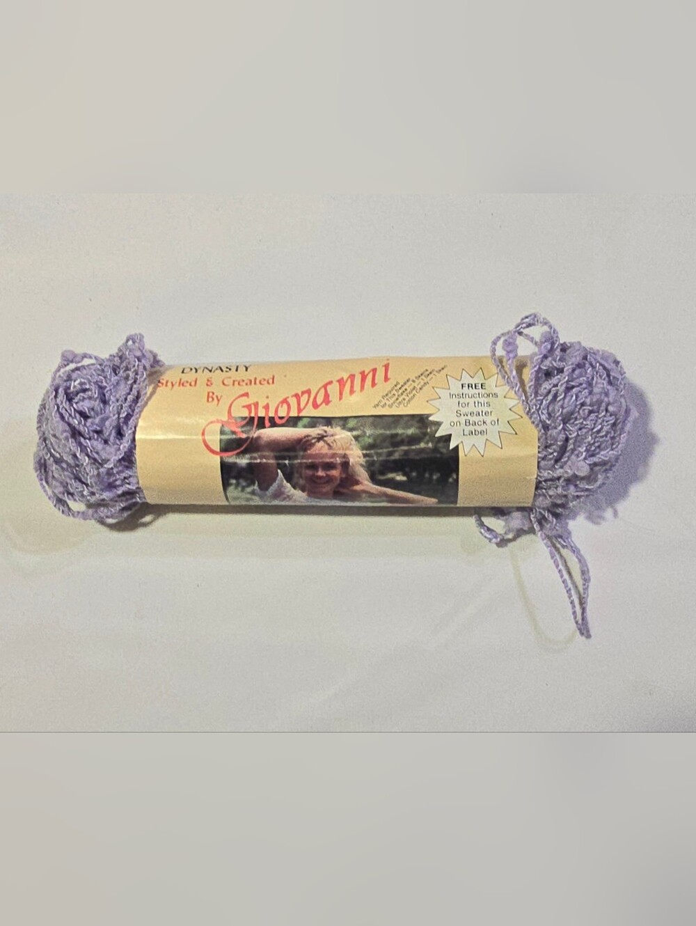 Vintage 1980s Giovanni Cotton Blend Lavender Yarn Skein